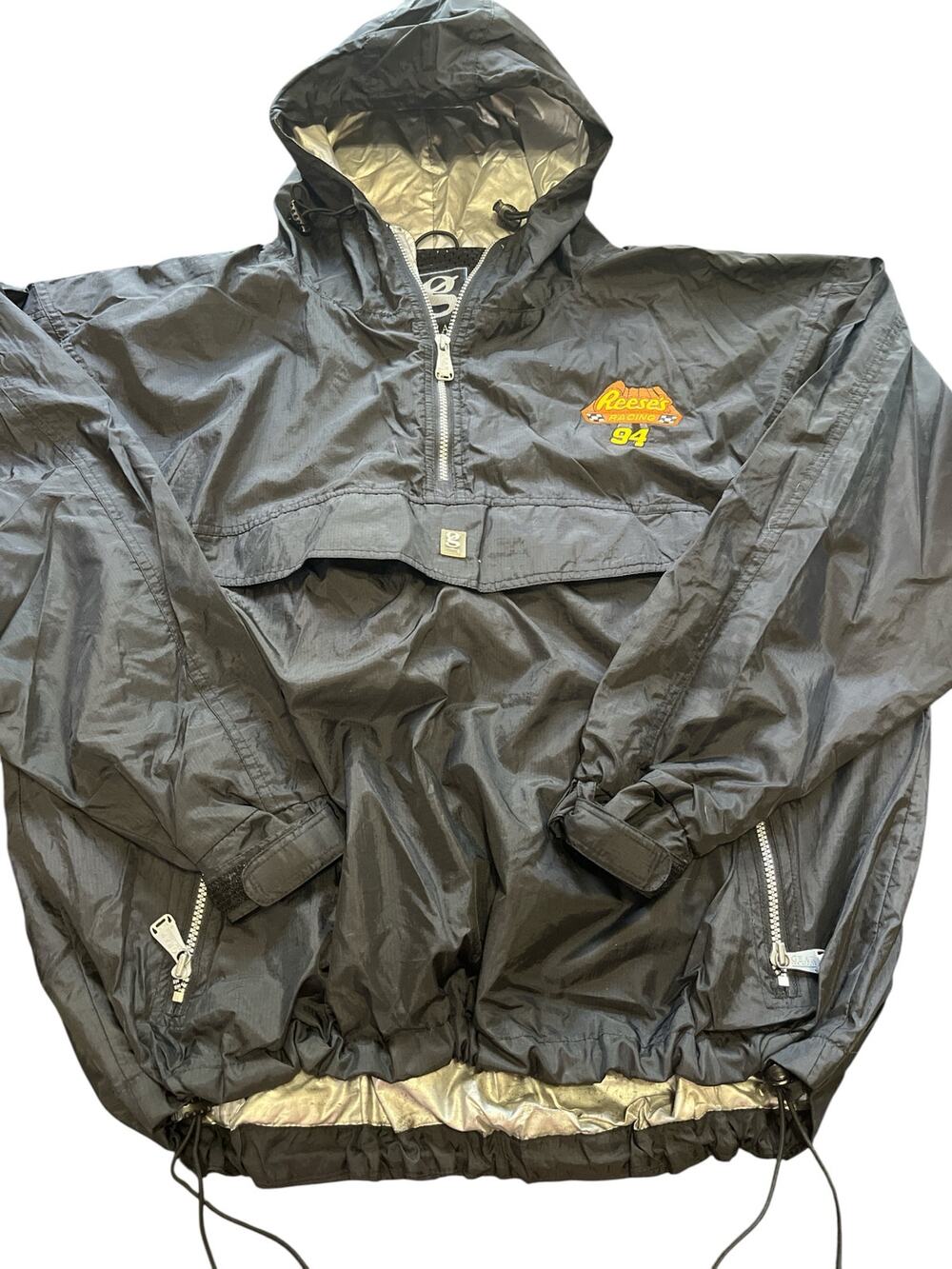 Vtg 90's Gear For Sports-Reese's Racing-#94/Elliot-Windbreaker-1/4 Zip/Hood-1099